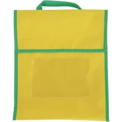 Medium Book Pouch Yellow With Green Trim - Single