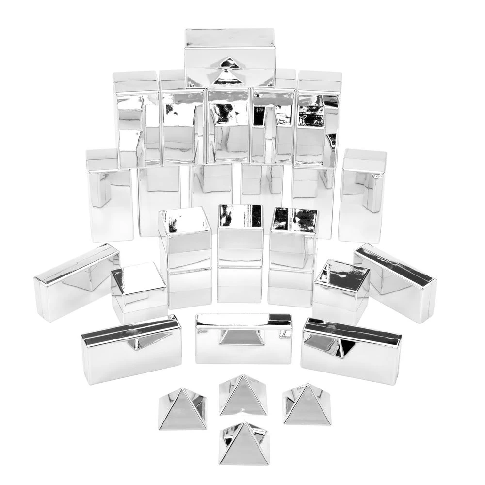 Silver Metallic 3D Construction Blocks - 32 Pieces 1 Silver Metallic 3D Construction Blocks - 32 Pieces