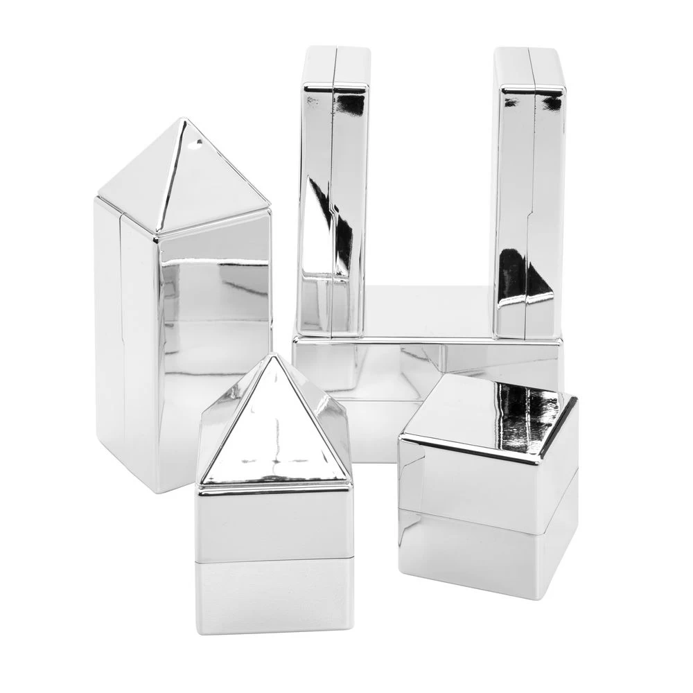 Silver Metallic 3D Construction Blocks - 32 Pieces 2 Silver Metallic 3D Construction Blocks - 32 Pieces - Image 2