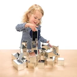 Silver Metallic 3D Construction Blocks - 32 Pieces 6 Silver Metallic 3D Construction Blocks - 32 Pieces -Children School Supplies S985222 1