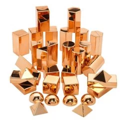 Rose Gold Metallic 3D Shape Collection - 32 Pieces