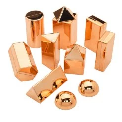 Rose Gold Metallic 3D Shape Collection - 32 Pieces -Children School Supplies S985227 1