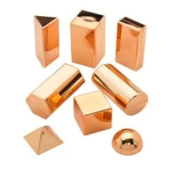 Rose Gold Metallic 3D Shape Collection - 32 Pieces -Children School Supplies S985227 2