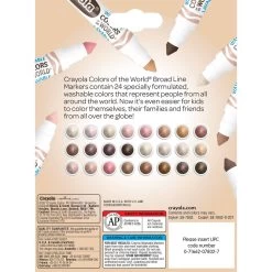 Crayola Colors Of The World Markers - 24 Packs, Each 24 Colors -Children School Supplies S985504 1