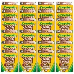 Crayola Colors Of The World Markers - 24 Packs, Each 24 Colors -Children School Supplies S985504 2