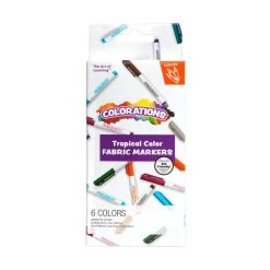 Colorations® Fabric Markers, Set Of 12 Colors, Fabric Paint - Set Of 3 Colors -Children School Supplies S987157 1