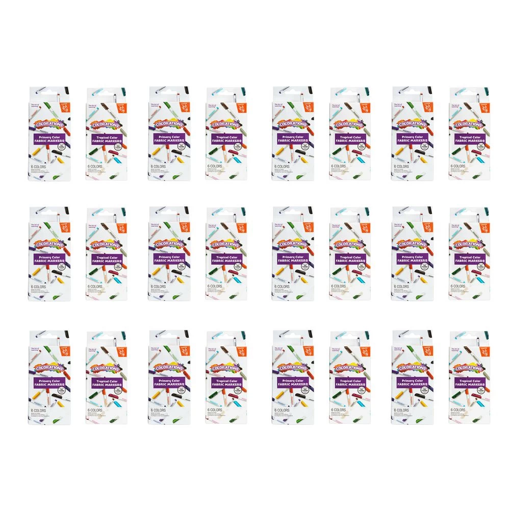 Colorations® Fabric Markers, Primary & Tropical Colors, Total Of 144 Markers 1 Colorations® Fabric Markers, Primary & Tropical Colors, Total Of 144 Markers