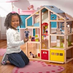 Melissa & Doug Hi-Rise Wooden Dollhouse -Children School Supplies S987978 2