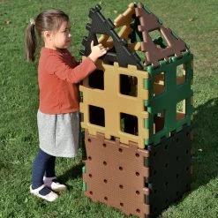 Polydron Extra-Large Natural Colors Set - 12 Pieces