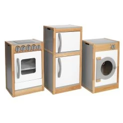 Excellerations® Sustainably Harvested Rubberwood Modern Play Kitchen Set