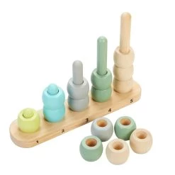 Excellerations® Sustainably Harvested Rubberwood Stacking Play Toys -Children School Supplies S994173 4