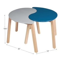 Excellerations® Sustainably Harvested Rubber Wood Emotion Stools And Table - Set Of 4 Emotion Stool And 2 Tables -Children School Supplies S994244 3