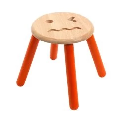 Excellerations® Sustainably Harvested Rubber Wood Emotions Stool - Set Of 2 Emotions, Love And Angry -Children School Supplies S994247 1