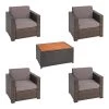 Excellerations® Outdoor Wicker Set - 4 Chairs & Table (School Age Height)
