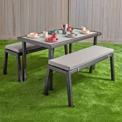 Excellerations® Outdoor Wicker Dining Set 26" (School Age Height) -Children School Supplies S994861 1