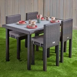 Excellerations® Outdoor Wicker Set - Table & 4 Chairs 26" (School Age Height) 10 Excellerations® Outdoor Wicker Set - Table & 4 Chairs 26" (School Age Height) -Children School Supplies S994876 2