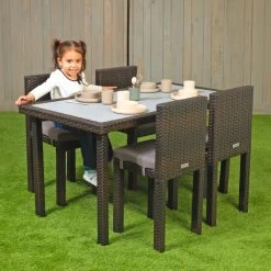 Excellerations® Outdoor Wicker Set - Table & 4 Chairs 26" (School Age Height) 11 Excellerations® Outdoor Wicker Set - Table & 4 Chairs 26" (School Age Height) -Children School Supplies S994876 3